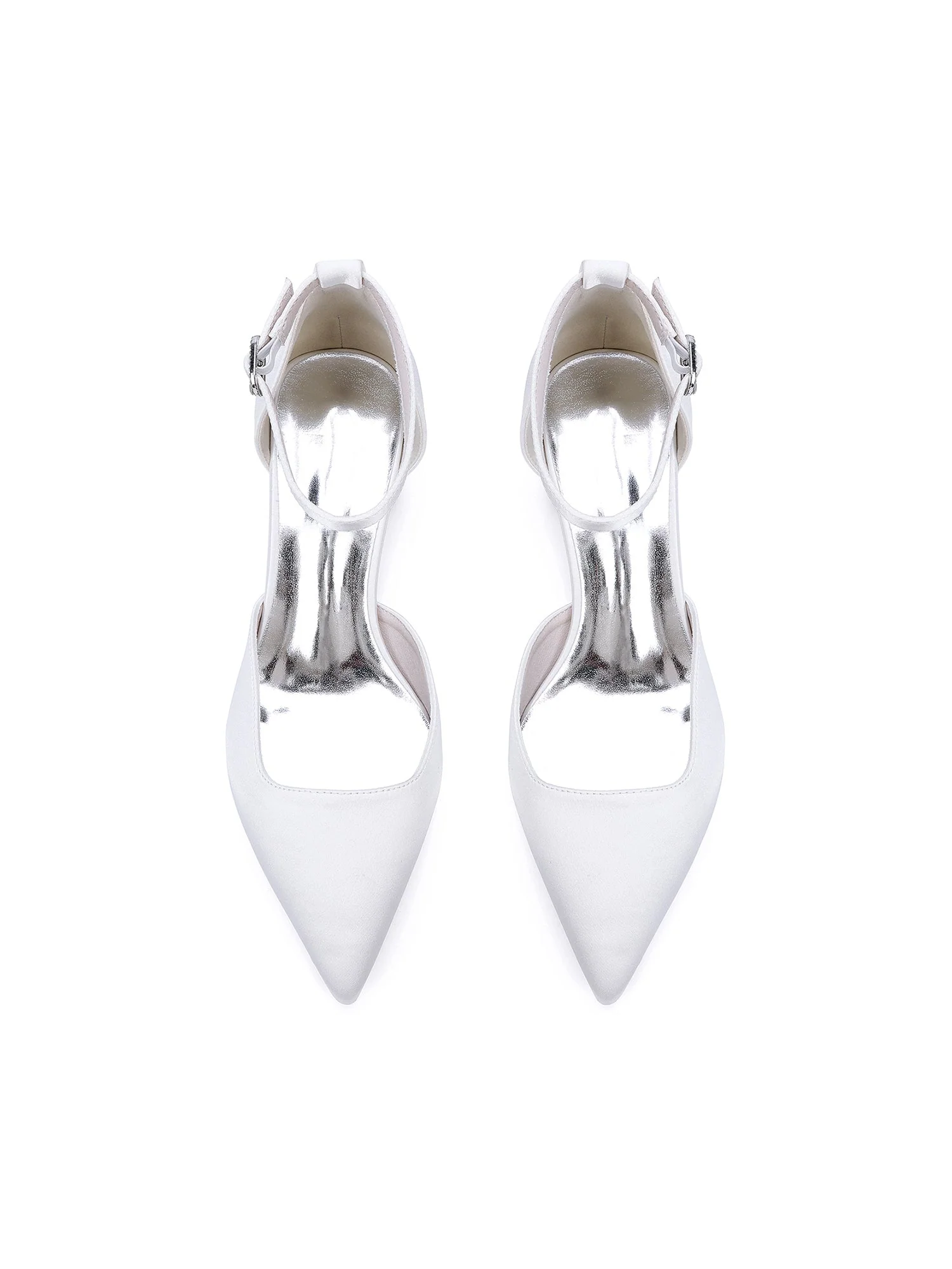 Simple Chunky Heel Pointed Toe Wedding Shoes - Image 4