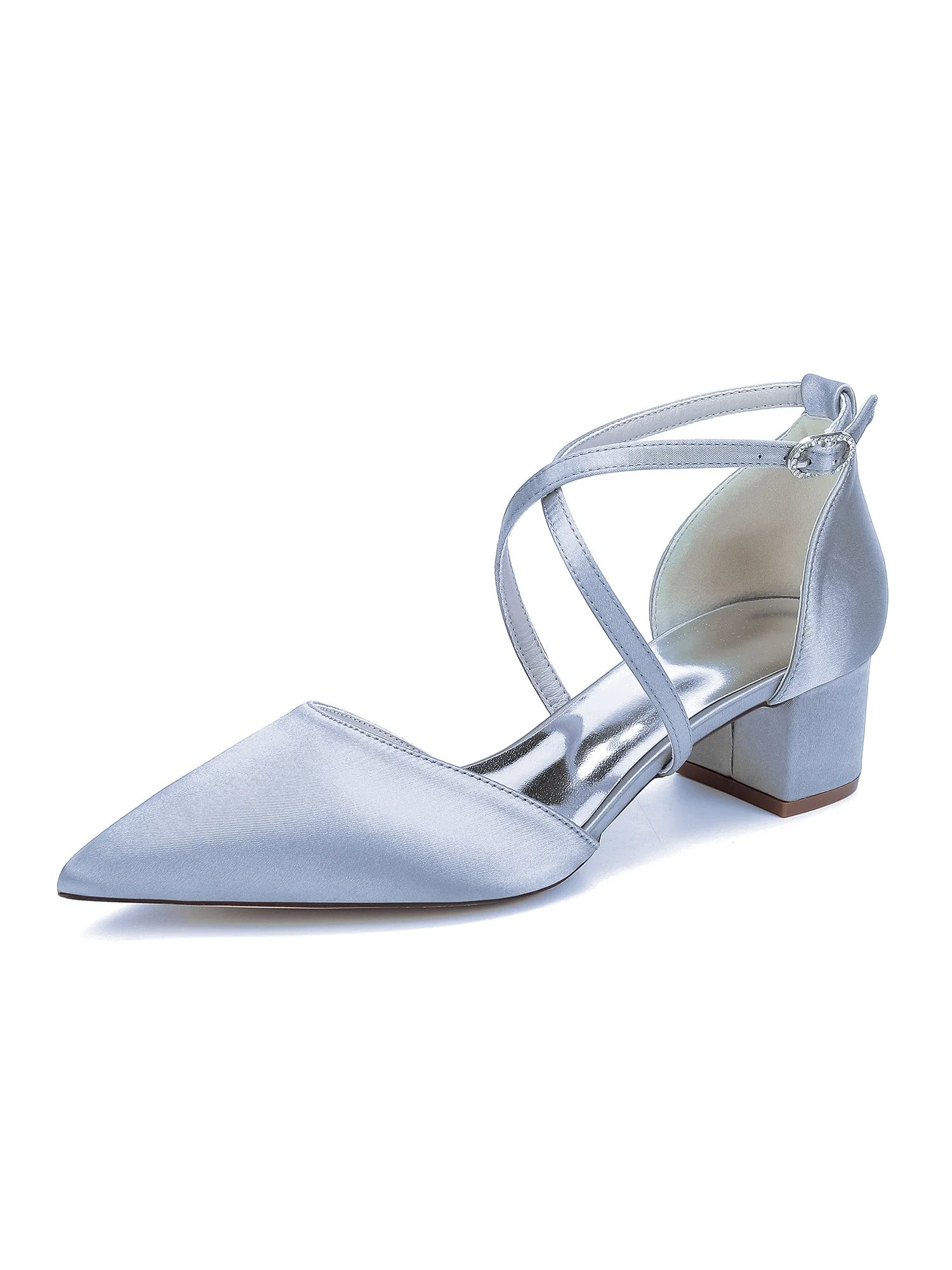 Simple Women's Satin Block Heel Shoes - Image 12