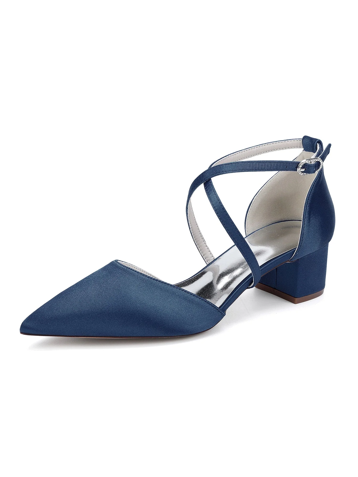 Simple Women's Satin Block Heel Shoes - Image 16