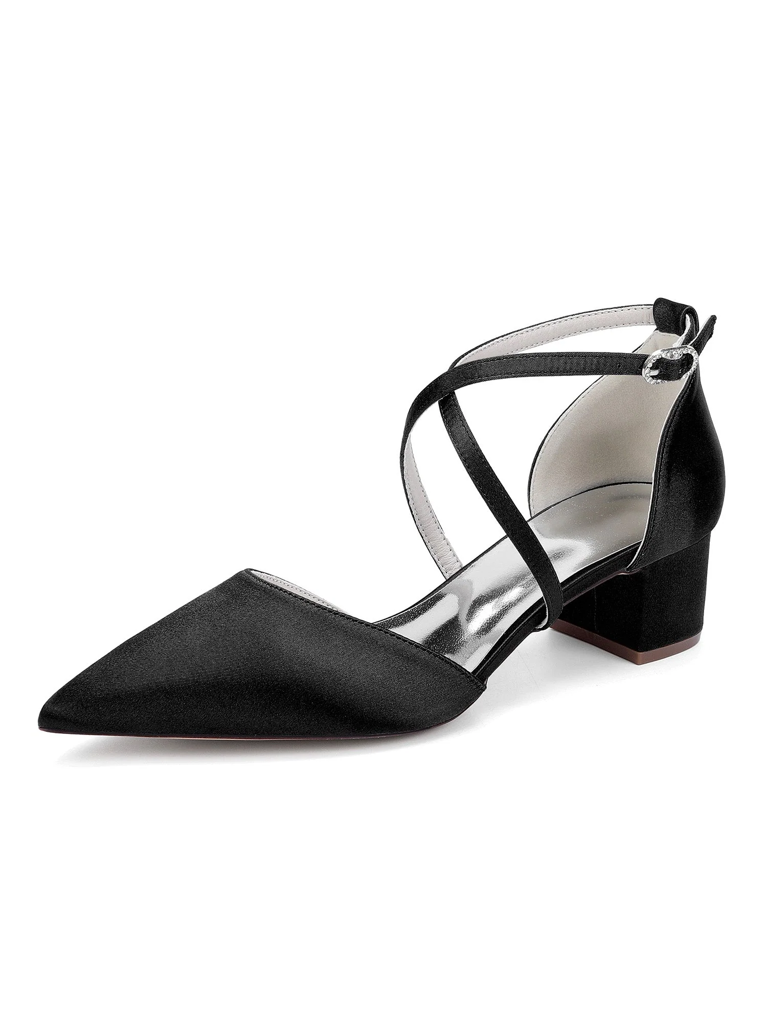 Simple Women's Satin Block Heel Shoes - Image 7