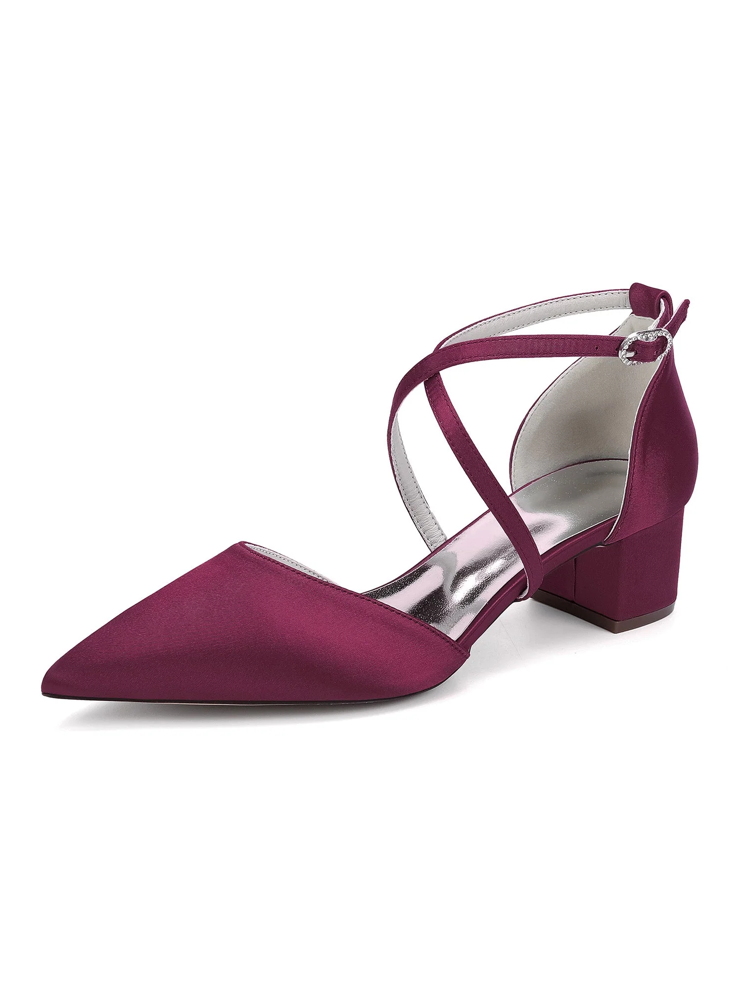 Simple Women's Satin Block Heel Shoes - Image 8