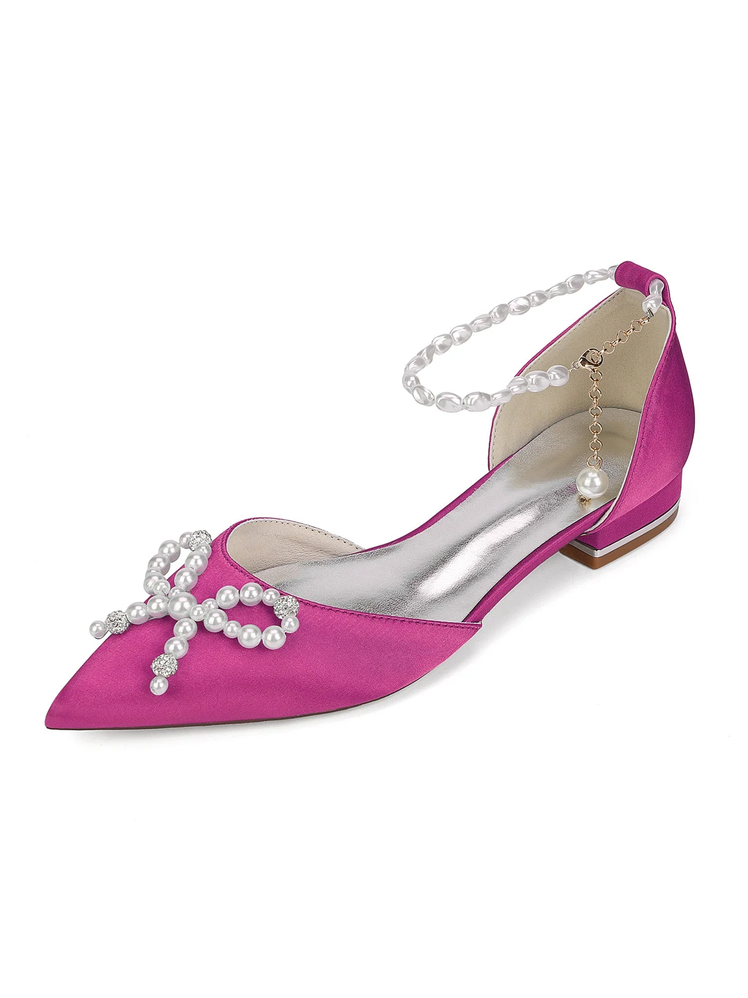 Women's Pearl Pointed Flat Wedding Shoes - Image 13
