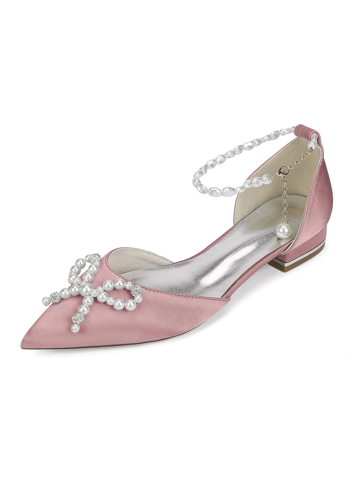 Women's Pearl Pointed Flat Wedding Shoes - Image 14