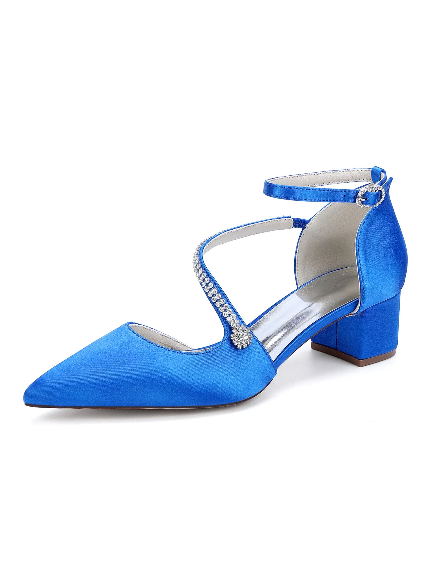 Women's Rhinestone Pointed Toe Block Heels - Image 12