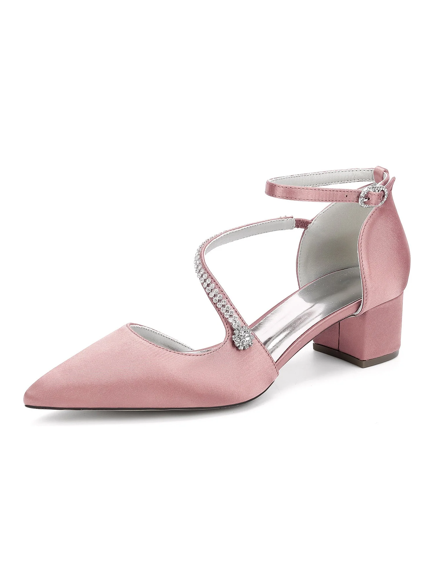 Women's Rhinestone Pointed Toe Block Heels - Image 14