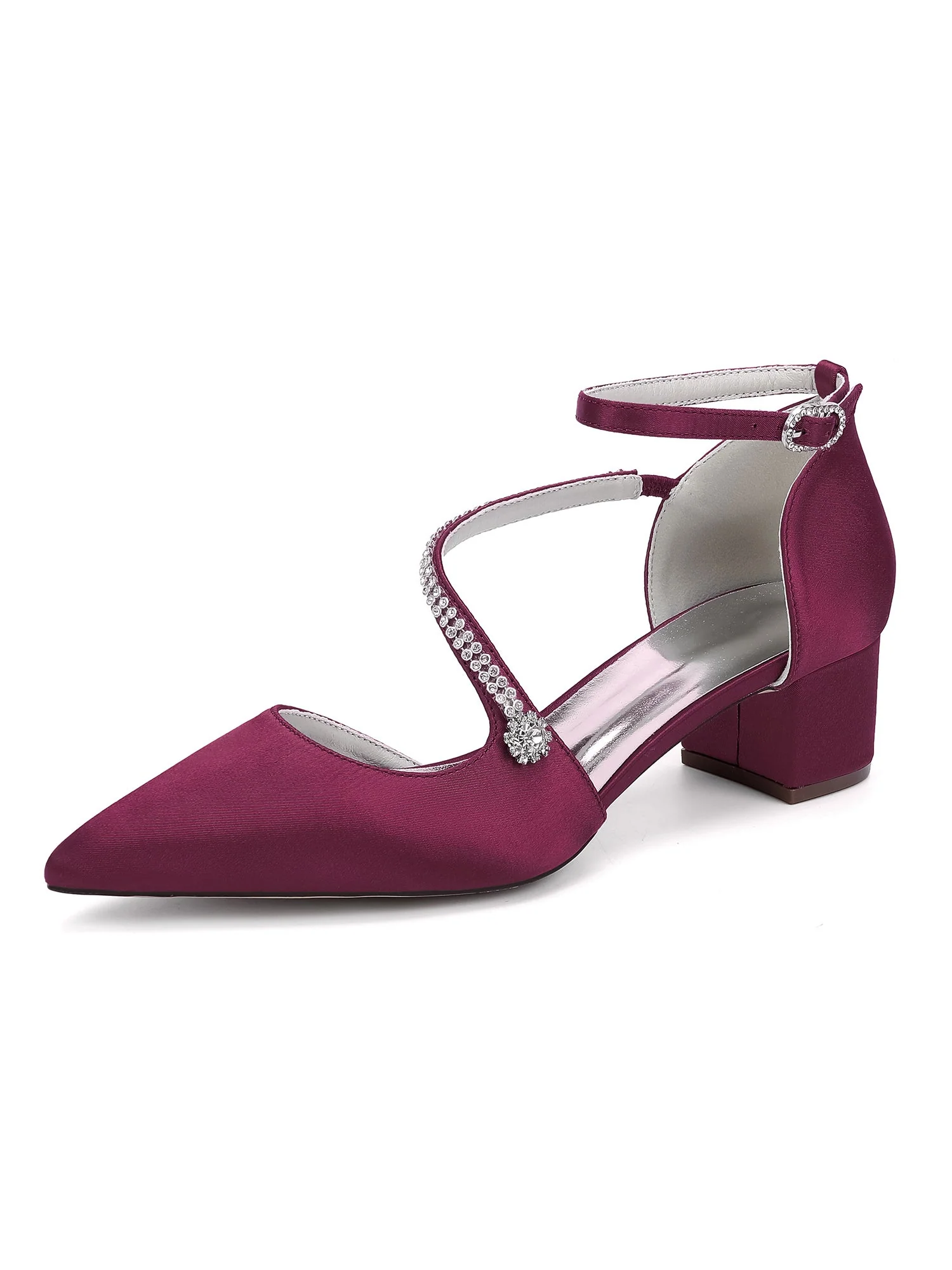 Women's Rhinestone Pointed Toe Block Heels - Image 7