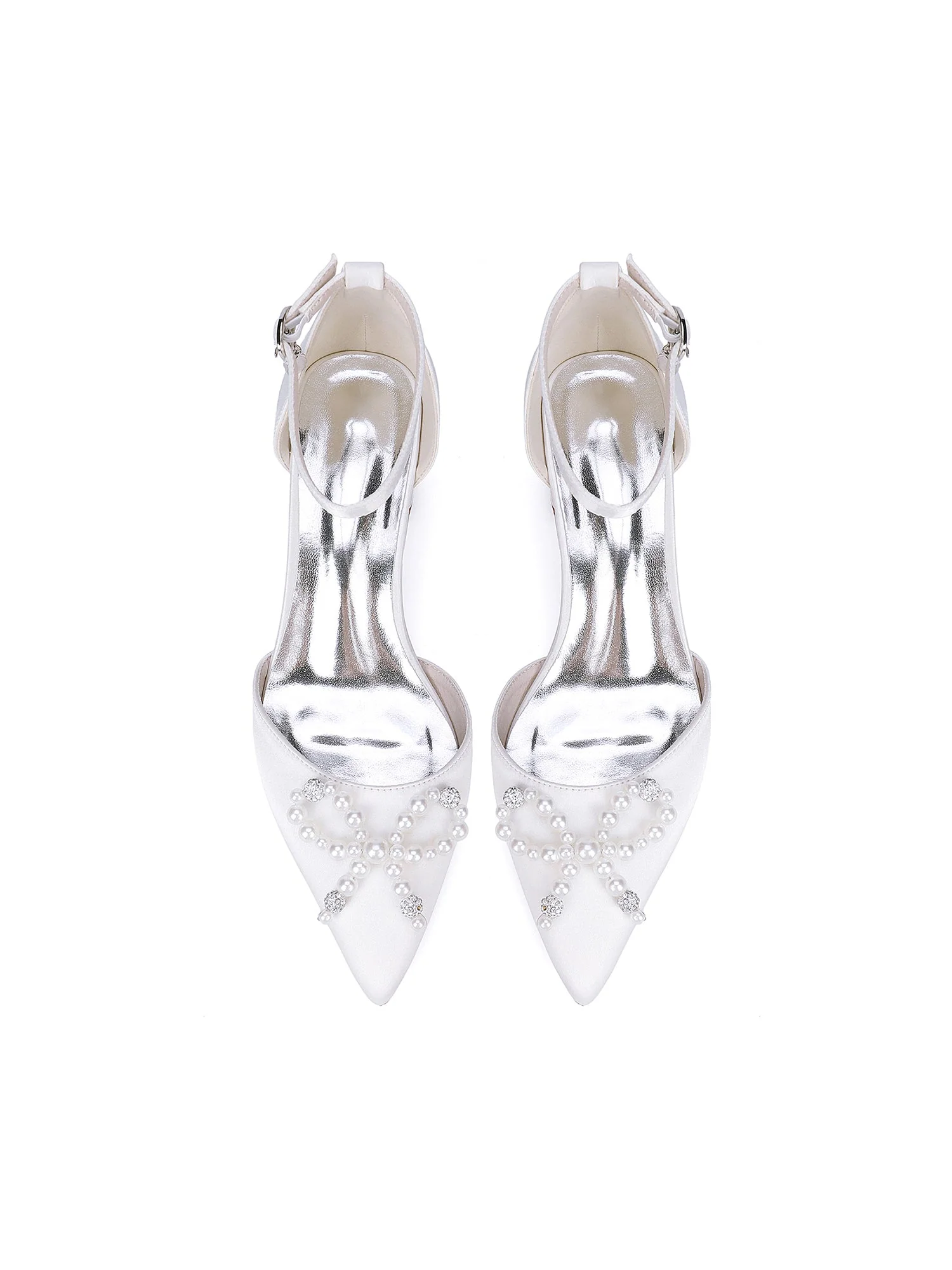 Women's Satin Ankle Strap Block Heel Shoes - Image 4